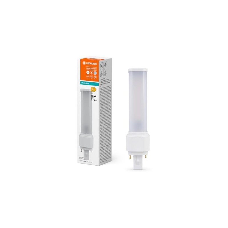 Ledvance DULUX D LED 7W (ersetzt 18W) 840 Kaltweiß G24D-2