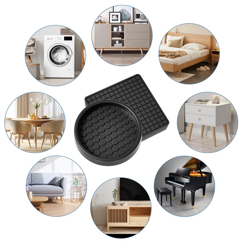 RCHYFEED Furniture Caster Cups - 4Pcs Square Coasters, 2" Non-Slip