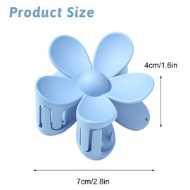 Pack of 6 Matte Flower Hair Clips, Large Flower Hair Clips, 6 Colours Flower Shape Hair Claws, Non-Slip Clips for Women and Girls, Hair Styling Accessories