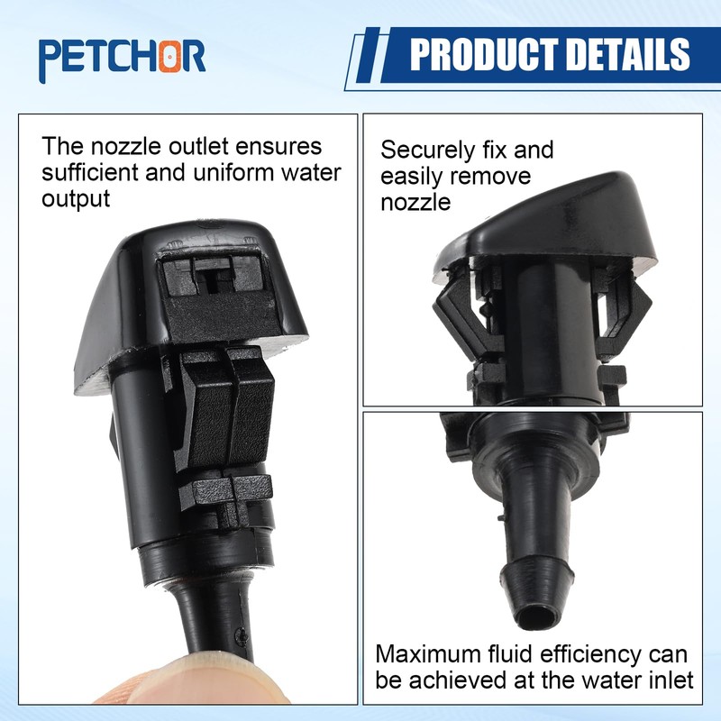 PETCHOR 4805742AC Wiper Washer Sprayer Nozzle Fits for 2009-2024 Dodge