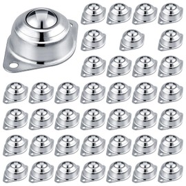 ZORUNNA 40 PCS Conveyor Rollers Bearings, 360° Smooth Low Profile Casters, 1“ Ball Casters for Furniture, Pickup Truck Bed, Workshops and Garage, Heavy Equipment.