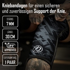 Strength Shop 7 mm Neoprene Knee Support for Men and Women, 1 Pair (M), Colour: Camouflage, Extremely Tear-Resistant & Durable IPF Competition Knee Sleeves, Ideal for Powerlifting, Weight Sports etc.