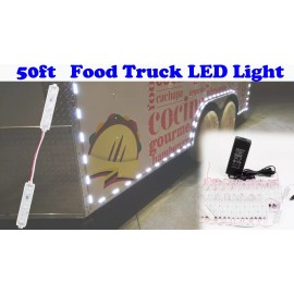 LEDUPDATES 50ft Food Truck LED Light Kit Concession Vending Cart Kiosk 5730 UL Power Supply
