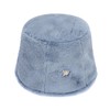 Eco Fur - Sombrero de cubeta de azúcar, Azul, Small-Medium