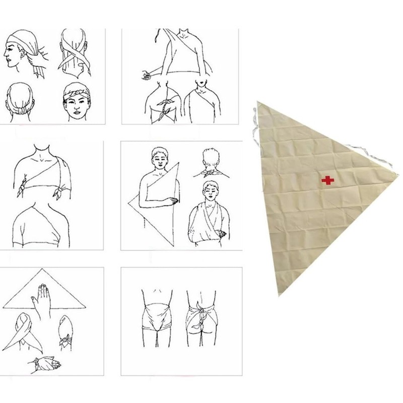 DeaHea 2 Pack Triangular Bandages with Cross Printing First Aid