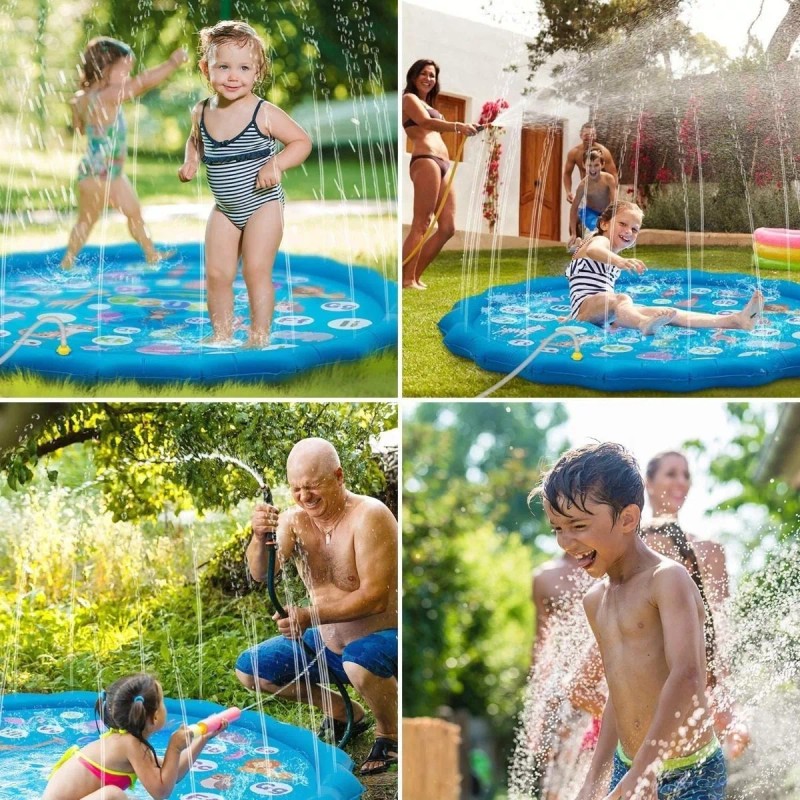 Tuybb Alfombrilla Tapete Agua Fuente Inflable Niños Juguete 170cm