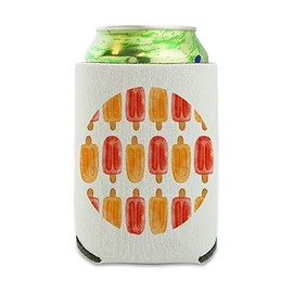 Watercolor Summer Popsicle Pattern Can Cooler - Drink Sleeve Hugger Collapsible Insulator - Beverage Insulated Holder