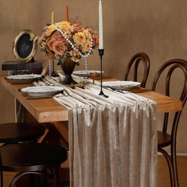 Cream Velvet Table Runner 29 x 120 Inches 10ft Velvet Tabletop for Wedding Party Birthday Home Holiday Decorations