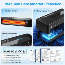 Laminator Machine, A4 Laminators Hot & Cold with 20 Laminating Sheets and Trimmer, 9 Inch Laminating Machine for Office, School, Business and Home