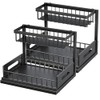 2 Pack Under Sink Organizer,Metal Pull Out Cabinet Organizer Shelf,Kitchen