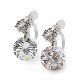 JewelVOX Women's Earrings, Cubic Zirconia, Resin, Nickel-Free, Hypoallergenic for Adults, Resin Silver Brass