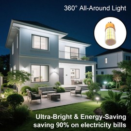 RIUVAO 40W LED Corn Light Bulb, 320W Equivalent 5000LM, 5000K Daylight, Waterproof & 90% Energy Saving - E26 Base Corn Cob Light for Home, Garage, Fan (2-Pack)