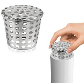 Gutter Leaf Protection Downpipe, Leaf Catcher Grid 100 mm, Gutter Leaf Stop, Downpipe Sieve for Flat Roof Drain, Drains and Downpipes, Gutter Sieve (90-110 mm)