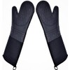 Extra Long Professional Silicone Oven Mitts with Quilted Liner, Durable