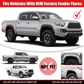 VEHITO For 16-23 Toyota Tacoma Mud Flaps Splash Guards Front Rear Molded Mudguards