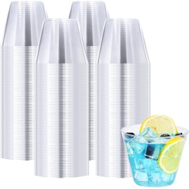 TB3C 9 oz Clear Plastic Cups,Disposable Cocktail Cups 9 Ounce,Bulk Clear Plastic Tumblers for Wedding Christmas