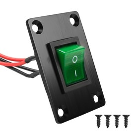 GUETNEU 1Pcs Green LED KCD4 Boat Rocker Switch 2-Position 4-Pin Pre-Wired DPST Panel Switch 16A 250VAC 20A 125VAC, CE