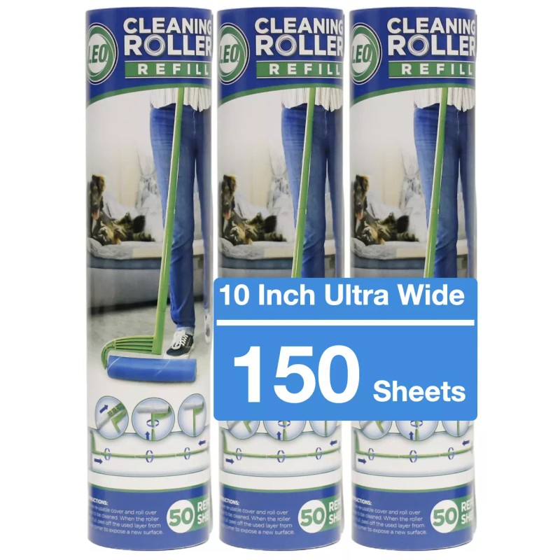 Leo Cleaning Lint Roller Refill 50 Sheets per roll 2/3/6