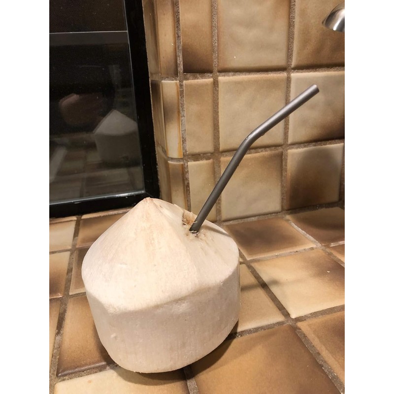 Pajitas reutilizables de titanio con 2 rectas, 2 dobladas y