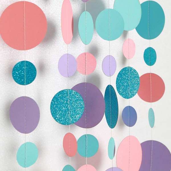 Decor365 Blue Circle Dot Garland Bubble Streamer Summer Under the