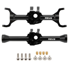 MEUS RACING Ascent 32 Axle Housing with Skid Plate Diff Cover and Steering Knuckles Kit for Redcat Ascent-32 1/32 RC Crawler Upgrades (Black)