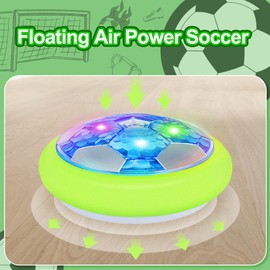Hover Soccer Ball with 2 Goals - Rechargeable Air Floating Soccer Toy with LED Lights and Foam Bumper, Indoor Games for Kids 4-8-12, Toys Gifts for 3 4 5 6 7 8 9 Year Old Boys Girls