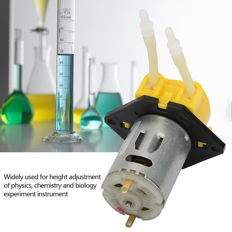 DC12V Yellow Micro Water Liquid Peristaltic Pump For Aquarium Lab
