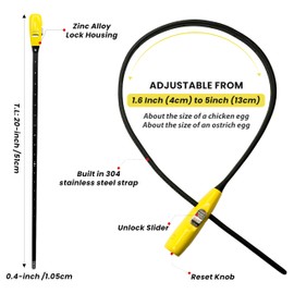 ZSLUO Zip Tie Lock - 3 Keys, All-Weather Stainless Steel Adjustable Bike Lock for Gates, Strollers, Luggage, Refrigerators & Fences (1 Pack, Yellow)​