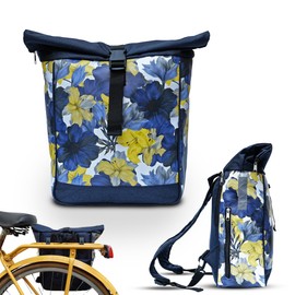 Ikuri Bicycle Bag / Backpack Combination Bicycle Backpack Made of Tarpaulin for Pannier Rack Pannier Bag Waterproof for Women, Azucena