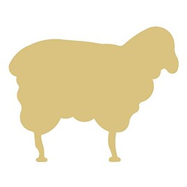 Sheep Cutout Unfinished Wood Animal Kids Nursery Decor Baby Shower Party MDF Shaped Canvas Style 2 (24")