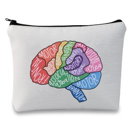 G2TUP Brain Anatomy Gift Neuroscience Cosmetic Bag Neurology Nurse Makeup Bag Nursing Anatomical Layout Brain Zipper Travel Bag