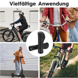1 Pair of Ergonomic Bicycle Grips, Bicycle Handlebar Grips with High-Strength Portable Nylon Carry Strap, Compatible with MTB Mountain Bike Electric Bicycle (Black-2)