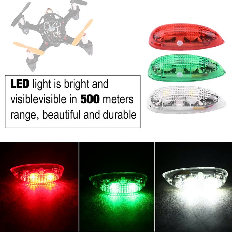 3pcs/set Drone Flash LED Wireless Light for RC Fix Wing