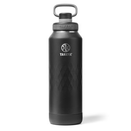 Takeya Sport 40 oz Triple-Insulated Stainless Steel Water Bottle – Leakproof, Sweatproof, BPA-Free, Keeps Drinks Cold 36 Hrs, Hot 14 Hrs – Obsidian