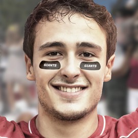 EyeBlack Giants Team Sports Under Eye Sticker College/University, High School, Pro Football, Softball, Baseball, Community Sports, Little League Easy Stick and Peel 8 Strips (4 Pairs)