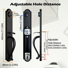 NEWBANG Front Double Door Handleset for Exterior Front Door Aged Bronze Finish (Keyed Entry Handle and Dummy Handleset Set),MDHST201810B-knob-SET