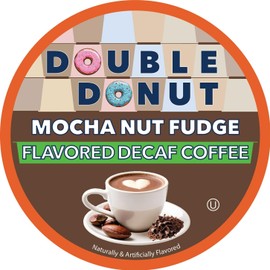 Double Donut Coffee Medium Roast Decaf Coffee Pods, Mocha Nut Fudge Flavored, for Keurig K-Cup Machines, 72 Single-Serve Capsules per Box