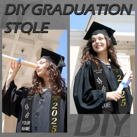 Geyoga 24 Pieces Unisex Graduation Stole Plain Graduation Sash Honor Stole for Students, 70 Inches(Black)