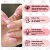 24Pcs French Tip False Nails, Elegant Pink Bow False Nails