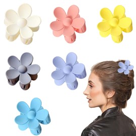6 Colours Flower Hair Clip, Matte Flower Hair Clip, Suitable for Women, Large Hair Clips for Thick Hair, for Women, Girls, Gifts