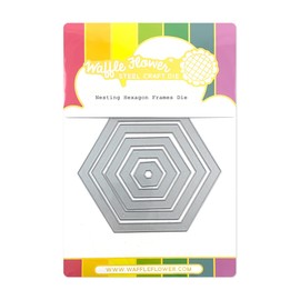 Waffle Flower Nesting Hexagon Frames Die - The Nesting Hexagon Frames Die Set is a Must-Have for Your Crafty Toolbox! This Collection of Dies cuts Solid Hexagon Frames in 5 Sizes!