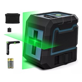 Bauihr Nivel Láser 100ft/30m Autonivelante Con Línea Cruzada de Haz Verde (Línea Vertical y Horizontal)