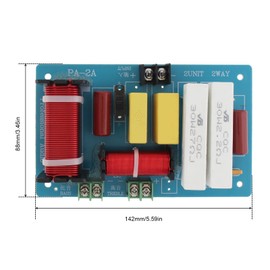 DriSentri 2 Way Crossover for Speaker, 450W 4-8 Ohm 2 Way High-Low Frequency Divider for Speaker, HiFi Speaker Crossover