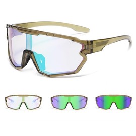 FEISEDY B1308 Sports Sunglasses, Dimmable, Color Changing UV400, UV Protection, For Bicycle, Fishing, Baseball, Running, Cycling, Golf, Goggles, Color Sunglasses, Unisex, Non-Polarized, green