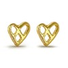 Gold Heart Earrings for Women. Small size Dimensions: 0.40 in