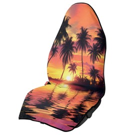 gearider Palm Tree Car Seat Covers Front Seats Waterproof Car Seat Towel Cover After Gym Orange Sunset Front Car Seat Towel Covers Fashion Interior Auto Accessories Decor