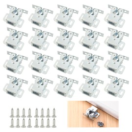 SyiXute 20 Pcs Double Roller Catch,Cabinet Door Latches,Cupboard Door Catch with Screws,Twin Roller Closet Catch for Home,Cabinet,Furniture