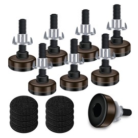 Saffire Adjustable Feet Levelers for Furniture, 3/8-16 Thread – Dark Brown (8 Pack)