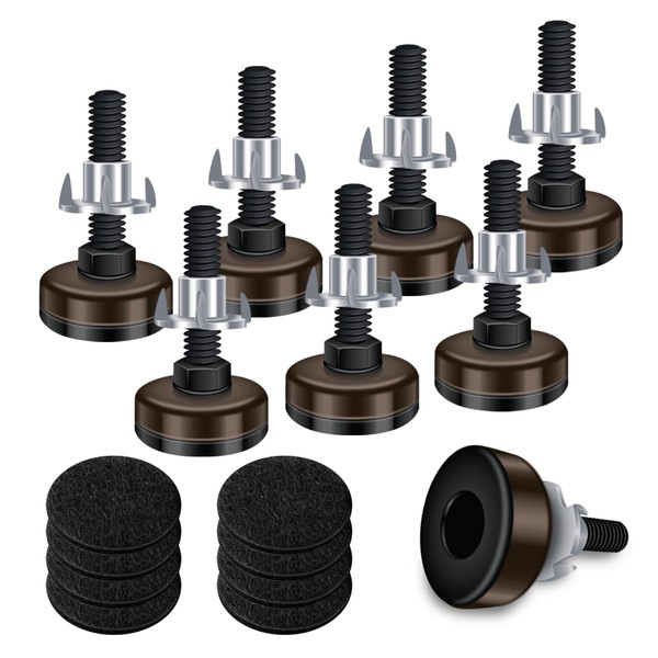 Saffire Adjustable Feet Levelers for Furniture, 3/8-16 Thread – Dark