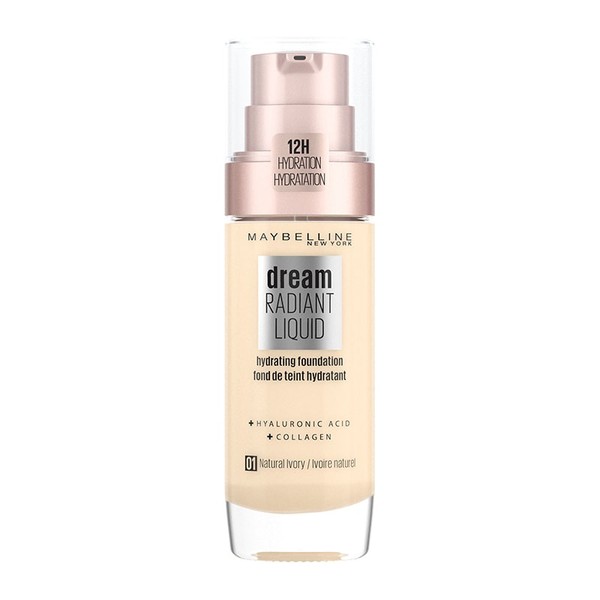 Maybelline Dream Radiant Liquid Hydrating Foundation with Hyaluronic Acid and Collagen, 21 Nude_Maybellinedreamradiantfoundation